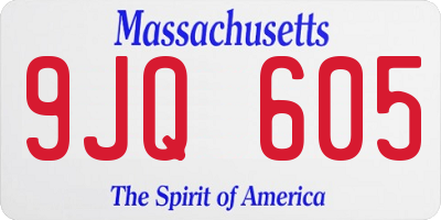 MA license plate 9JQ605