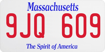 MA license plate 9JQ609