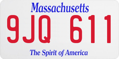 MA license plate 9JQ611