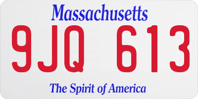 MA license plate 9JQ613
