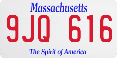 MA license plate 9JQ616