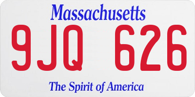 MA license plate 9JQ626