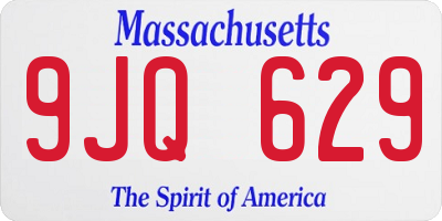 MA license plate 9JQ629