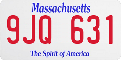 MA license plate 9JQ631