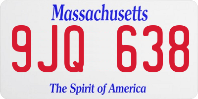 MA license plate 9JQ638