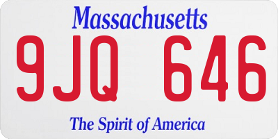MA license plate 9JQ646