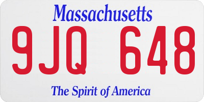 MA license plate 9JQ648