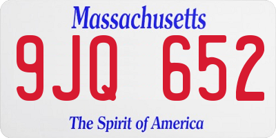 MA license plate 9JQ652
