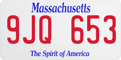 MA license plate 9JQ653