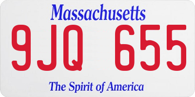 MA license plate 9JQ655