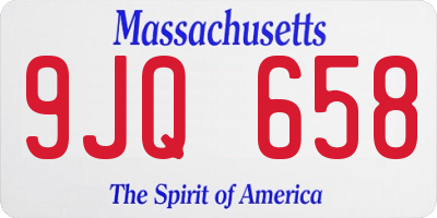 MA license plate 9JQ658
