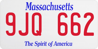 MA license plate 9JQ662