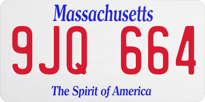 MA license plate 9JQ664