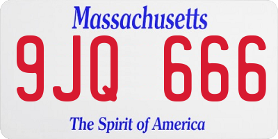 MA license plate 9JQ666