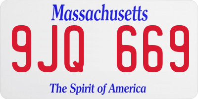 MA license plate 9JQ669