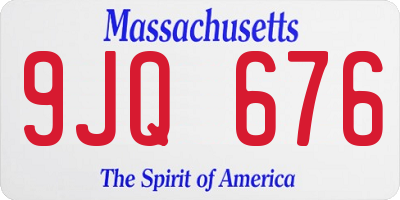 MA license plate 9JQ676