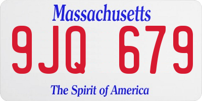 MA license plate 9JQ679