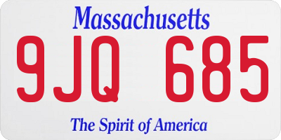 MA license plate 9JQ685