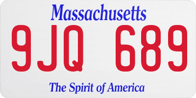 MA license plate 9JQ689