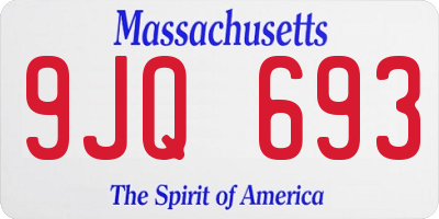 MA license plate 9JQ693