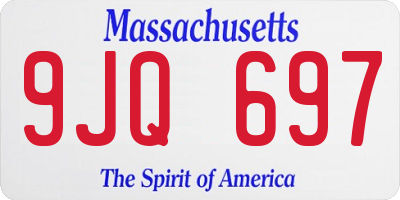 MA license plate 9JQ697