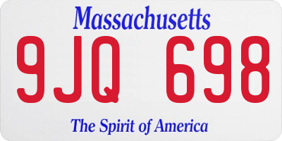 MA license plate 9JQ698