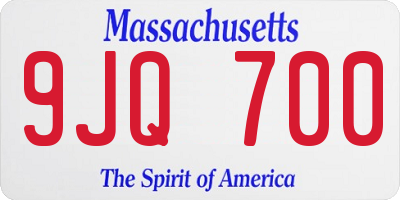MA license plate 9JQ700