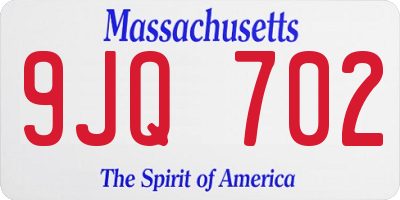 MA license plate 9JQ702