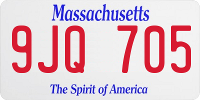 MA license plate 9JQ705