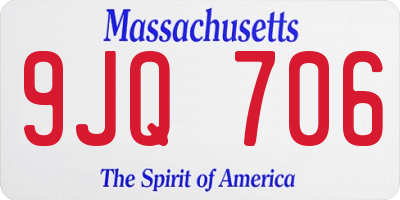 MA license plate 9JQ706