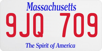 MA license plate 9JQ709