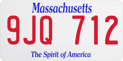 MA license plate 9JQ712