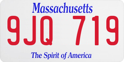 MA license plate 9JQ719