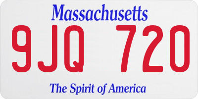 MA license plate 9JQ720