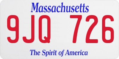 MA license plate 9JQ726