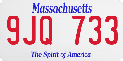MA license plate 9JQ733
