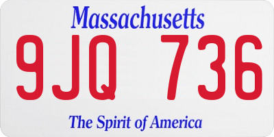MA license plate 9JQ736