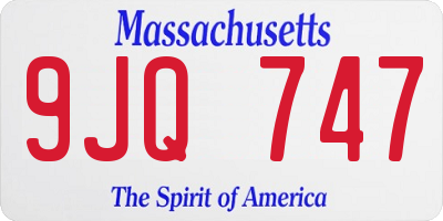MA license plate 9JQ747
