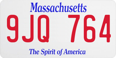 MA license plate 9JQ764