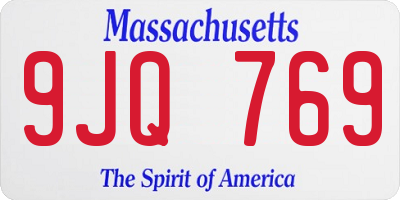 MA license plate 9JQ769