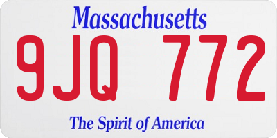 MA license plate 9JQ772