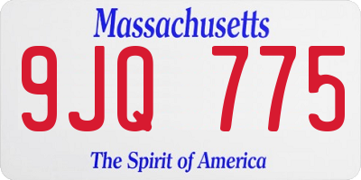 MA license plate 9JQ775