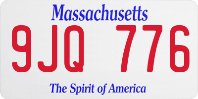 MA license plate 9JQ776
