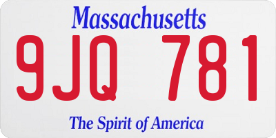 MA license plate 9JQ781