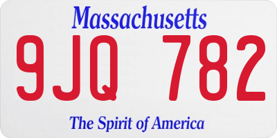 MA license plate 9JQ782