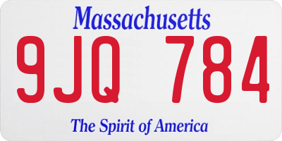 MA license plate 9JQ784