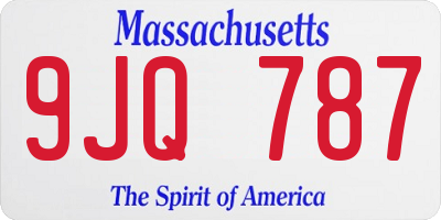 MA license plate 9JQ787