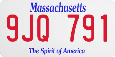 MA license plate 9JQ791