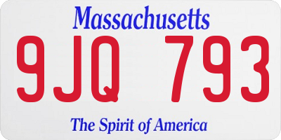 MA license plate 9JQ793