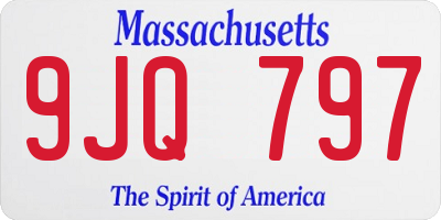 MA license plate 9JQ797
